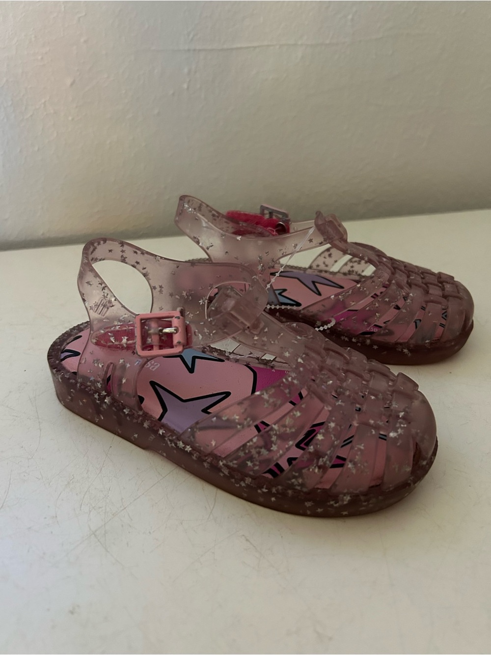Mini Melissa Possession Shiny Elements Sandal Pink Star GlitterJelly